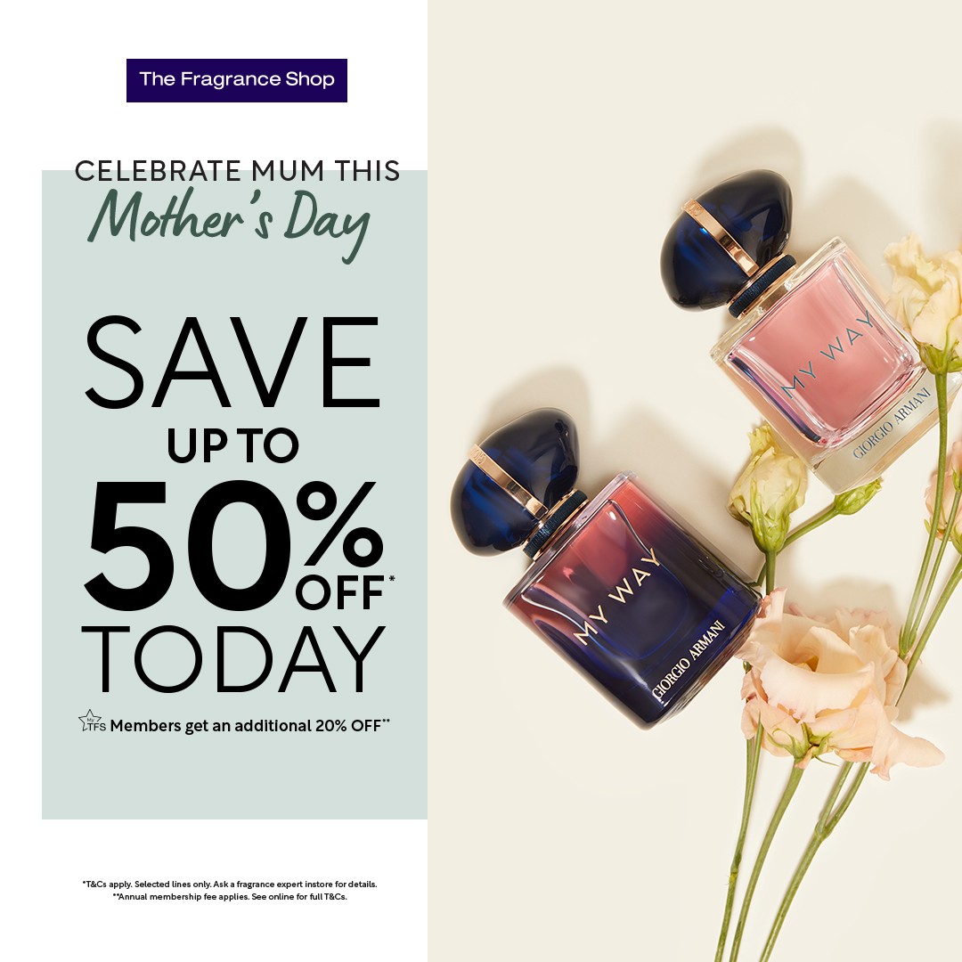 50% off at The Fragrance Shop this Mother’s Day | Silverburn Shopping Centre