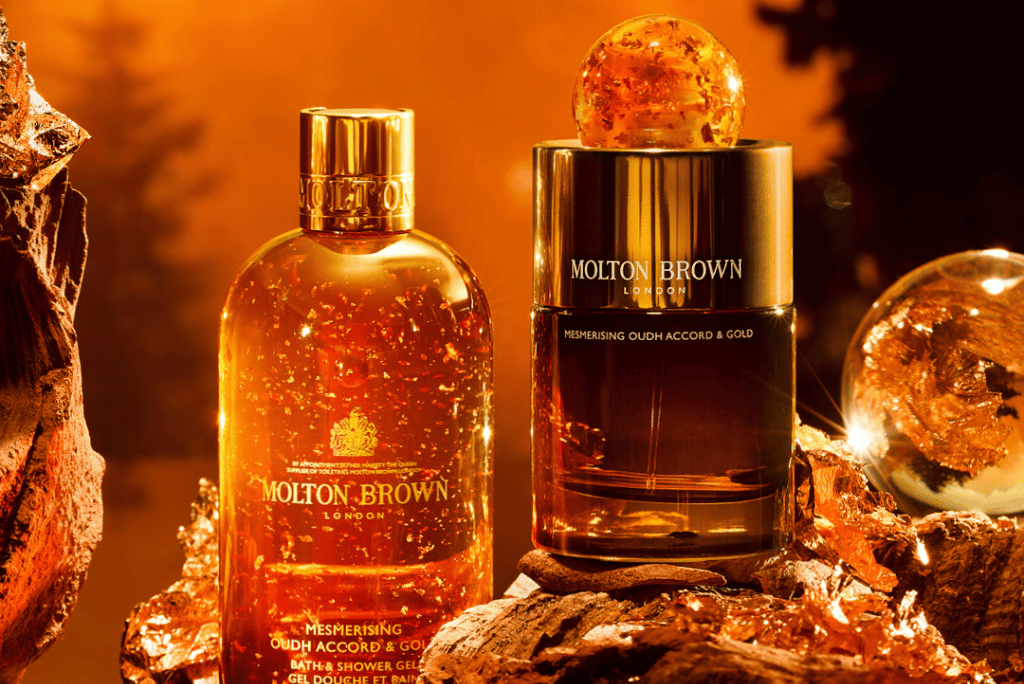 Molton Brown's Oudh and Gold Accord collection.